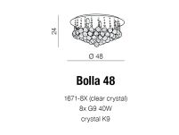 Plafon BOLLA 48 AZzardo AZ1287 wykonana z najwyższej jakości metalu i kryształów egipskich - 2
