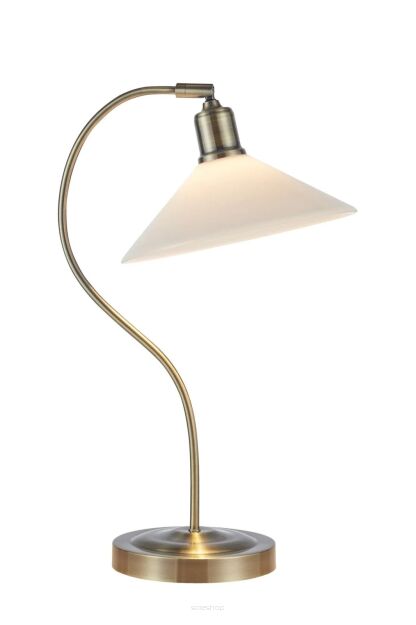 Lampa stołowa Vela 1L E27 108863 Markslojd antyczny mosiądz/biała 49,5cm, klosz Ø25cm