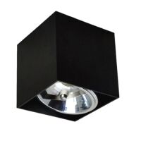 PLAFON ZUMA LINE BOX SL 1 SPOT 90432 Z ALUMINIUM W KOLORZE CZARNYM TECHNICZNA KWADRAT KOSTKA