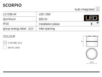 Lamp sufitowa natynkowa plafon  walec biały Scorpio  Azzardo LC1295-M-WH AZ1618 ruchoma główka - 3