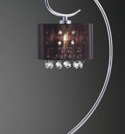 Lampa stołowa Span MTM1583/1 Italux chrom czarny abażur styl pałacowy elegancki 