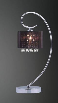 Lampa stołowa Span MTM1583/1 Italux chrom czarny abażur styl pałacowy elegancki 