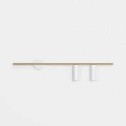 Minimalistyczny kinkiet TREVO 2 WHITE BRASS (right)