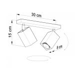  Efektowna lampa sufitowa listwa MERIDA 2 Szary SL.0456  SOLLUX LIGHTING nowoczesny klosze tuby 30 cm długości - 3