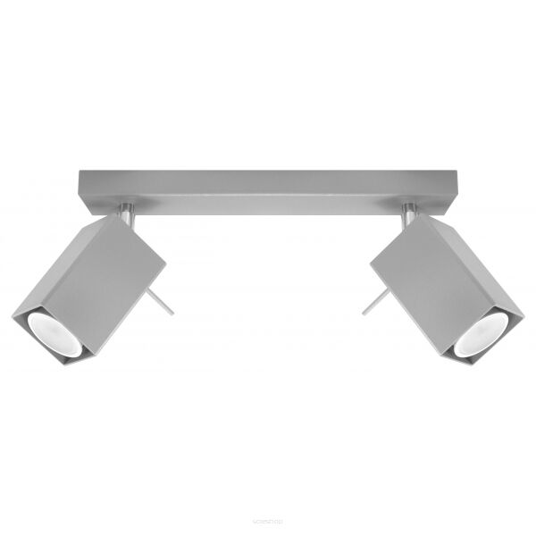  Efektowna lampa sufitowa listwa MERIDA 2 Szary SL.0456  SOLLUX LIGHTING nowoczesny klosze tuby 30 cm długości