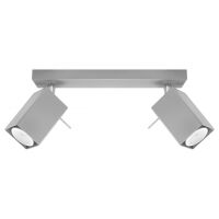  Efektowna lampa sufitowa listwa MERIDA 2 Szary SL.0456  SOLLUX LIGHTING nowoczesny klosze tuby 30 cm długości