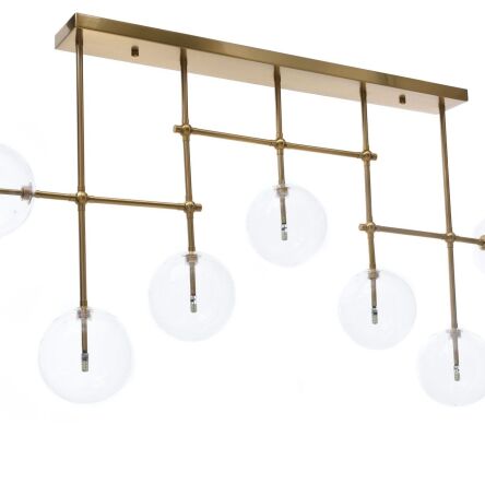 Lampa wisząca BERGAMO LDC 6026-7 (MD) Lumina Deco designerska mosiądz kule