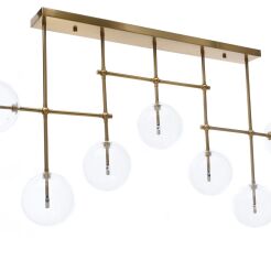 Lampa wisząca BERGAMO LDC 6026-7 (MD) Lumina Deco designerska mosiądz kule