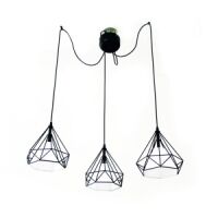 Lampa wisząca TRIANGOLO 163 Milagro industrialna klatka druciana czarny biały pająk ML163