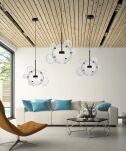 Lampa wisząca NERONI W6 LDP 6016-6 (BK) Lumina Deco molekuły LED czarna - 3