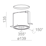 Oprawa wpuszczana Ring 111 QRLED Trimless 30141 Aquaform 30141 różne kolory wykończenia techniczna regulowana  - 2
