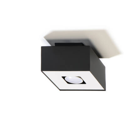 Designerski Plafon Kostka Mono 1 Czarny SL.0070 SOLLUX LIGHTING techniczna nowoczesny kwadrat