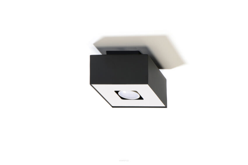 Designerski Plafon Kostka Mono 1 Czarny SL.0070 SOLLUX LIGHTING techniczna nowoczesny kwadrat