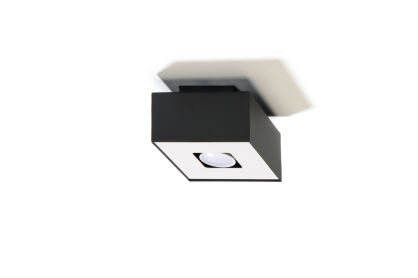 Designerski Plafon Kostka Mono 1 Czarny SL.0070 SOLLUX LIGHTING techniczna nowoczesny kwadrat