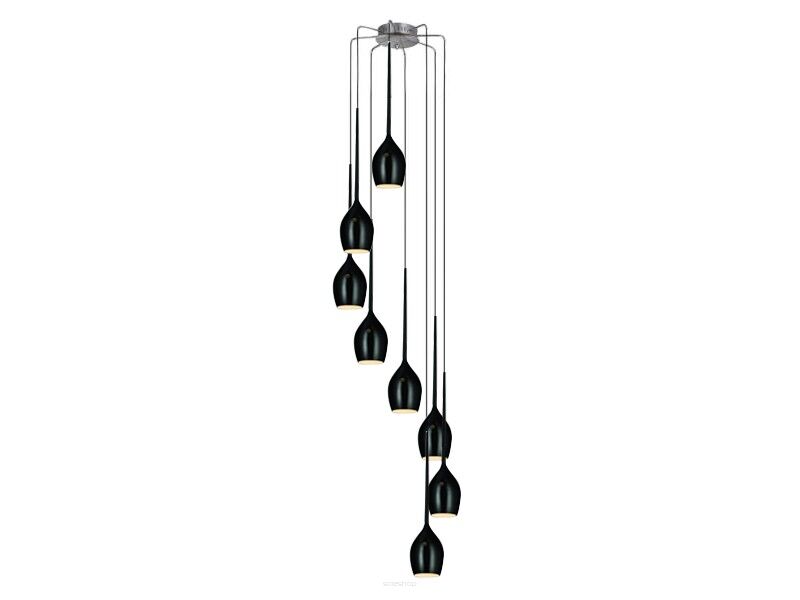 Lampa wisząca Izza 8 Shiny Black AZzardo MD1288A-8BL A Z0159 klosze w kształcie kielichów nowoczesny
