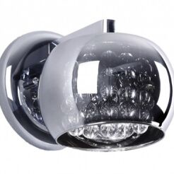 LAMPA ŚCIENNA KINKIET ZUMA LINE CRYSTAL W0076-01D KRYSZTAŁKI NOWOCZESNA NASTROJOWA SZKLANY KLOSZ 