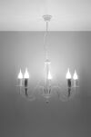 Lampa Wisząca Świece Żyrandol MINERWA 5 Biały SL.0214 styl pałacowy - 2