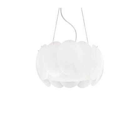 Lampa wisząca Ovalino SP5 074139 NOWOCZESNY IP20 SZKŁO Ideal Lux biała oprawa w stylu design