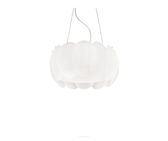 Lampa wisząca Ovalino SP5 074139 NOWOCZESNY IP20 SZKŁO Ideal Lux biała oprawa w stylu design
