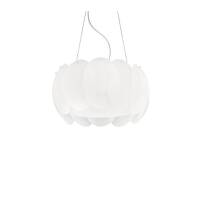 Lampa wisząca Ovalino SP5 074139 NOWOCZESNY IP20 SZKŁO Ideal Lux biała oprawa w stylu design