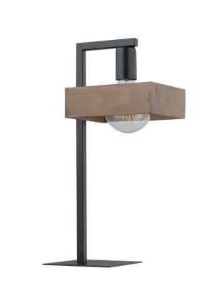 Lampa stołowa ROBIN 50251 Sigma czarna z drewnianym kloszem