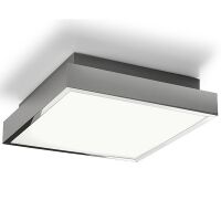 Plafon BASSA LED 9500 Nowodvorski Kwadrat 24,5 cm chrom IP44