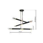Lampa wisząca BASTONE BLACK/GOLD 6xE14 MILAGRO MLP6565  - 2