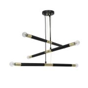 Lampa wisząca BASTONE BLACK/GOLD 6xE14 MILAGRO MLP6565 