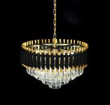 Lampa wisząca MAZINI LDP 6003-500 (BK+GD) Lumina Deco Kryształowa czarna złota 55 cm - 2