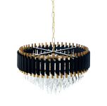 Lampa wisząca MAZINI LDP 6003-500 (BK+GD) Lumina Deco Kryształowa czarna złota 55 cm - 3