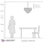 Lampa wisząca MAZINI LDP 6003-500 (BK+GD) Lumina Deco Kryształowa czarna złota 55 cm - 4