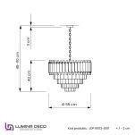Lampa wisząca MAZINI LDP 6003-500 (BK+GD) Lumina Deco Kryształowa czarna złota 55 cm - 5