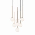 Lampa wisząca ARCTURUS ZŁOTA białe szklane zwisy 7 x G9 - P0574-07F-F7AA Zuma Line - 2