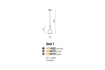 Lampa wisząca Soul 1 Black AZzardo AZ0273  klosz ze szkła w kolorze czarnym - 5