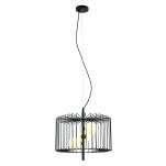 Lampa wisząca DAREN MDM-3937/3 BK Italux NIESAMOWITY DRUCIANY KLOSZ W KOLORZE CZARNYM G9  - 2
