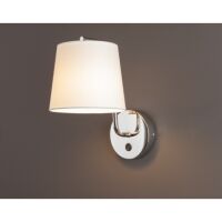 Kinkiet CHICAGO CR W0195 Maxlight  Maxlight abażur z tkaniny w kolorze białym chromowana podstawa