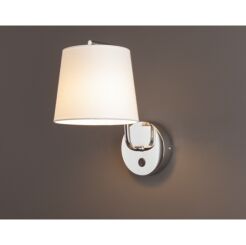 Kinkiet CHICAGO CR W0195 Maxlight  Maxlight abażur z tkaniny w kolorze białym chromowana podstawa