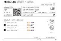 Oprawa wpuszczana ruchoma FRIDA Azzardo 12W IP54 czarna 3000K/4000K - 5