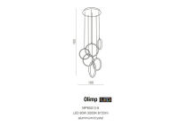 Lampa wisząca OLIMP MP65013-6 nowoczesna designerska kształtem przypomina obrączki zawieszone na linkach z kryształkami w środku   - 3