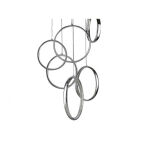 Lampa wisząca OLIMP MP65013-6 nowoczesna designerska kształtem przypomina obrączki zawieszone na linkach z kryształkami w środku   - 2