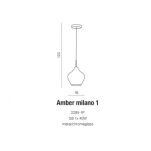 Lampa wisząca Amber Milano 1 Azzardo 2285-1P lampa z metalu oraz chromowanego szkła - 2