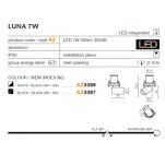 Oprawa do wbudowania Luna 7W AZ3396- AZzardo biało/czarny ruchome źródło światła - 2