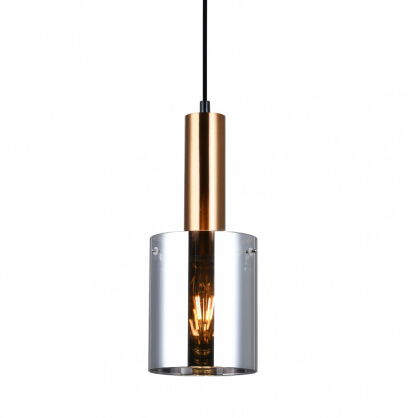 Lampa wisząca SARDO PND-5581-1-BRO+SG Italux Nowoczesna mosiądz dymione klosze