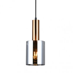 Lampa wisząca SARDO PND-5581-1-BRO+SG Italux Nowoczesna mosiądz dymione klosze
