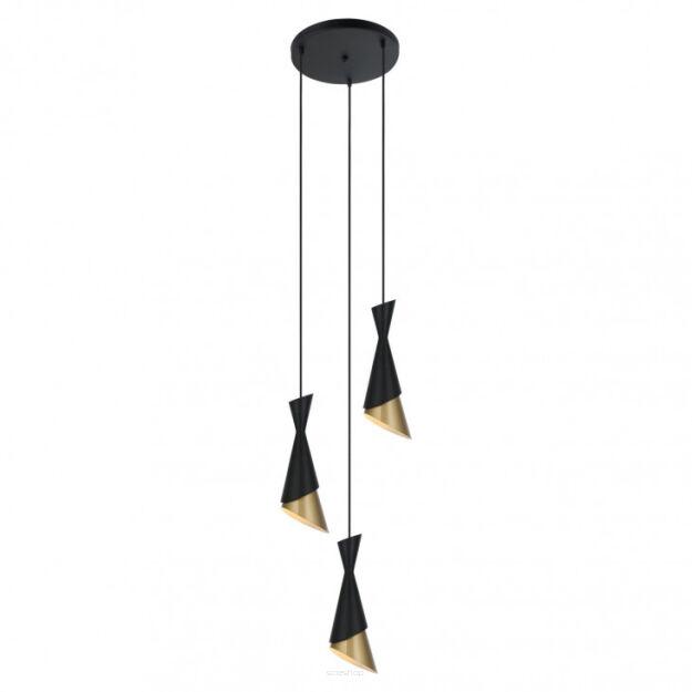 Lampa wisząca MALIA  Italux Nowoczesna PND-85949-3 BK+GD