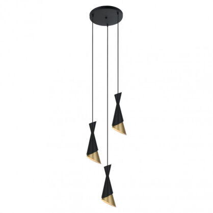 Lampa wisząca MALIA  Italux Nowoczesna PND-85949-3 BK+GD
