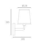 Lampa ścienna/kinkiet  Stockholm - W01650BK AU AU COSMO Light CZARNO-ZŁOTY korpus o ORYGINALNYM wykończeniu EFEKTOWNA  stylowy abażur  - 3