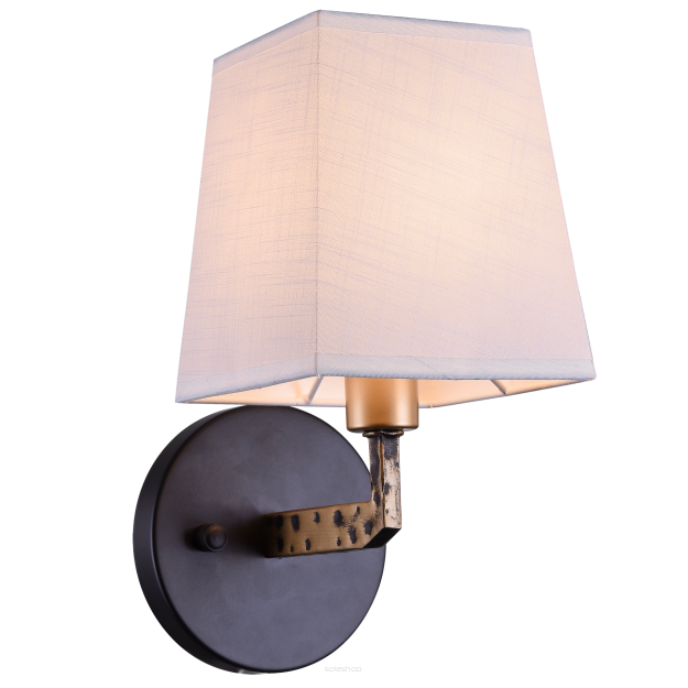 Lampa ścienna/kinkiet  Stockholm - W01650BK AU AU COSMO Light CZARNO-ZŁOTY korpus o ORYGINALNYM wykończeniu EFEKTOWNA  stylowy abażur 