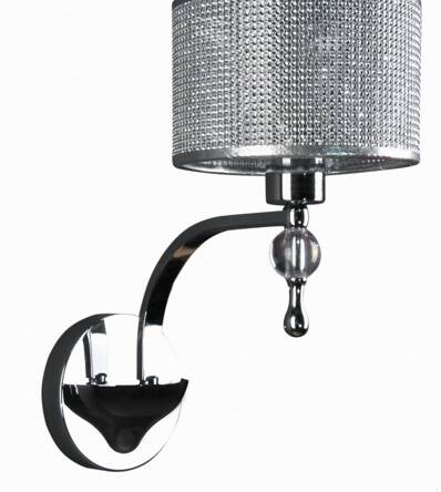 LAMPA ŚCIENNA KINKIET ZUMA LINE JEWELLERY WALL W1550-01A chrom szkło nowoczesna metalowy abażur 1-pł