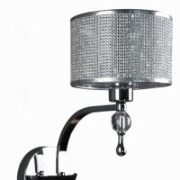 LAMPA ŚCIENNA KINKIET ZUMA LINE JEWELLERY WALL W1550-01A chrom szkło nowoczesna metalowy abażur 1-pł
